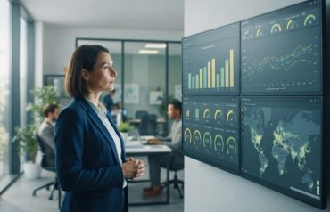 Business Intelligence Dashboards displaying real-time business analytics and performance metrics.